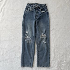 Wild Fable Women's Super High Rise Distressed Straight Leg Jeans Size 4
